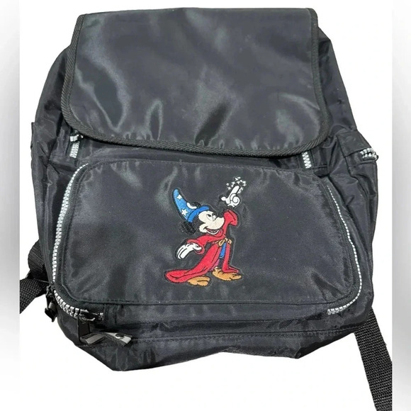 Walt Disney World Fantasia Mickey Mouse Embroidered Nylon Large Kids Backpack - Picture 1 of 9